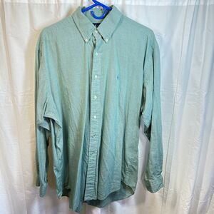 Ralph Lauren Blake Long Sleeve Green Check Button Down Shirt Men's Size Large